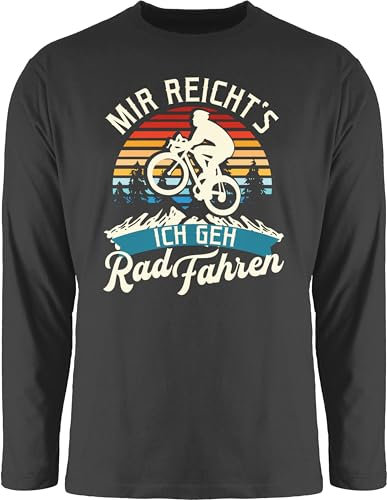 Langarmshirt Herren Langarm Shirt - Radsport - Mir reicht's ich GEH Rad Fahren - Vintage - weiß - L - Schwarz - rennrad Fahrrad Fahrradfahrer Tshirt Radfahrer für fahrradbegeisterte Shirts
