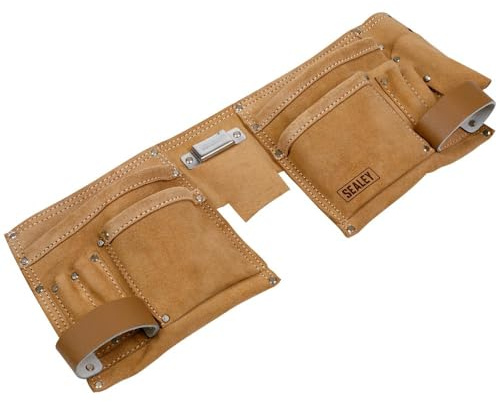 Sealey Ceinture à outils en cuir à double pochette STBL01