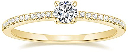 Titaniumcentral Vorsteckring Damen Eternity Ringe Schmal Rund Zirkonia Verlobungsringe Eheringe Versprechen Ring