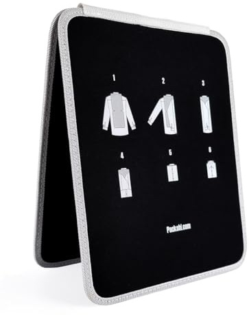 Packshi Planche à Plier Le Linge, Rangement Vêtement, Noir et Blanc | Plieur Chemise pour Adultes, Objet Utile pour Voyage, Housse Protection Chemise, 25 cm x 31 cm x 1,5 cm