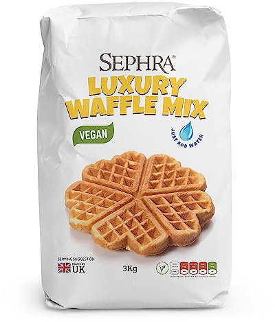 Sephra Vegan Waffle Mix (4 x 3kg) | Plant-based baking option streamlines high-volume catering dessert prep for busy professional kitchens.