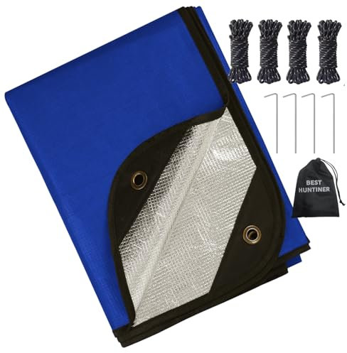 BESTHUNTINER Notfalldecke Rettungsdecke-Multifunktionale Isolierte reflektierend Plane,Thermische Decke 150cmx213cm Wasserdicht für Rettung,Camping,Wandern.
