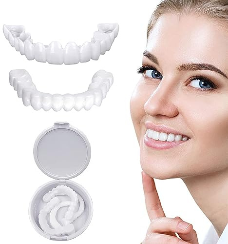 Tadipri 1 Paare Falsche Zähne Veneers Weiß Provisorische Zahnprothese Mit Zahnreparaturperlen Zähne Kosmetische Zahnabdeckung Für Frauen Und Männer