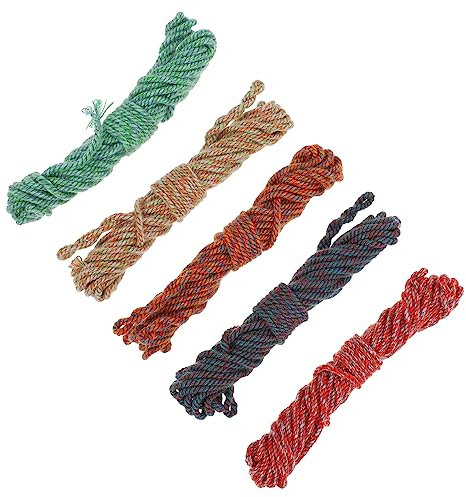 STOBOK 5st Farbiges Baumwollseil Rot-weißes Bäckergarn Gehäkeltes Material Makramee-baumwollschnur Makramee-Materialien Buntes Seil Geflochtener Draht Baumwolle Multifunktion
