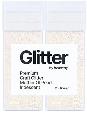 Hemway Premium Glitzerstreuer – Perlmutt schillernd | Ultrafeine Metallic-Flocke für Harz- und Epoxid-Handwerk | Bastelbedarf für Becher, Festival, Gesicht, Körper, Augen und Nagelkunst | 130 g (2