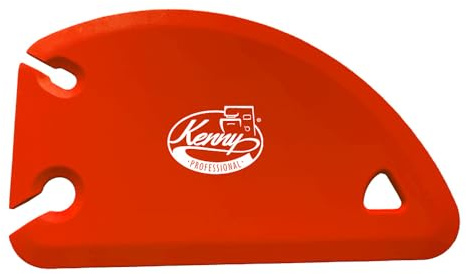 Kenny Professional 3 in 1 Profi-Teigkarte mit Abziehschlitz und Edelstahlkern, Silikon Teigschaber, zum Glattstreichen, Arbeitsfläche Reinigen und Portionieren (Rubinrot)
