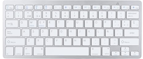 Sxhlseller Teclado Inalámbrico de Idioma Bluetooth, Teclado de Idioma Bilingüe Alemán Francés Español Italiano Inglés, Universal para PC Portátil para iOS para Android para para
