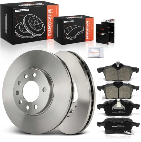 Frankberg Bremsensatz inkl. 2x Bremsscheiben + 4x Bremsbeläge Vorne | Kompatibel mit Zafira/Zafira Family B A05 Astra H A04 Astra H Twintop A04 Replace# 93181189