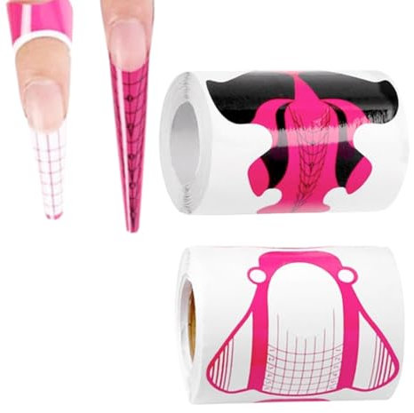 200 Pezzi Cartine Stiletto Lunghe per Ricostruzione Unghie Professionali,Nail Art Per Unghie Gel Semipermanente Cartine Passione Unghie Nail Form Dotate Di Millimetraggio Manicure cartine lunghe