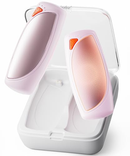 COTOP Handwärmer Elektrisch, 2 Pack Hand Warmers Wiederverwendbar mit Ladecase, 14000 mAh Akku Aufladbar USB c, 3 Stufen Heizung Beidseitig bis zu 55°C, Geschenk für Männer Frauen Camping (Hellrosa)