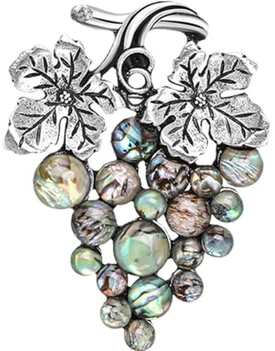 Zghhc Broches De Raisin Rétro en Métal, Épingle À Revers De Raisin, Broche D'ormeau, Badge Bijoux pour Vêtements À Dos
