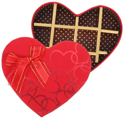 PRETYZOOM Herzförmige Pralinenschachtel Papier 10 Fächer Valentinstag Geschenkbox Rot Für Bonbons Und Schokolade