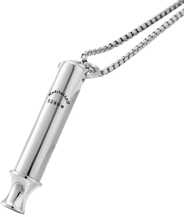 OIDEA Collar Silbato Respiración 528Hz: Colgante de Meditación Ansiedad Acero Inoxidable para Hombre y Mujer Hipoalergénico - Para Aliviar la Tensión o la Ansiedad Regalos