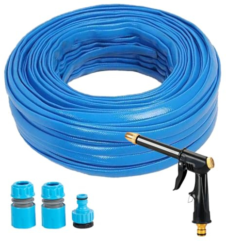 Tuyau d'arrosage de 15 m, tuyau d'arrosage pour jardin avec raccords de buse de pulvérisation, tuyau magique avec raccords de 1,9 cm, 1,27 cm, tuyau d'arrosage flexible en PVC non étendu tuyau
