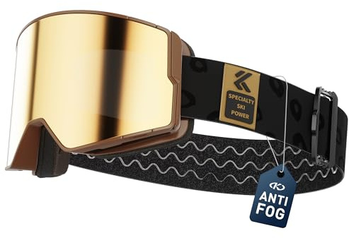 KAPVOE Occhiali da Sci Fotocromatici e Colorati Anti-Appannamento UV400 Design OTG per Uomini Donne e Adolescenti per Sci e Snowboard K722