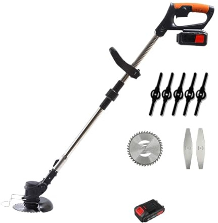 WAFOHSR Tondeuse à Gazon éLectrique Tondeuse À Gazon Électrique sans Fil 850 W 18 000 PRM Puissante Tondeuse À Gazon Outil De Jardin Réglable avec 1/2 Batterie 24 V Facile à Utiliser(with 1XBattery)