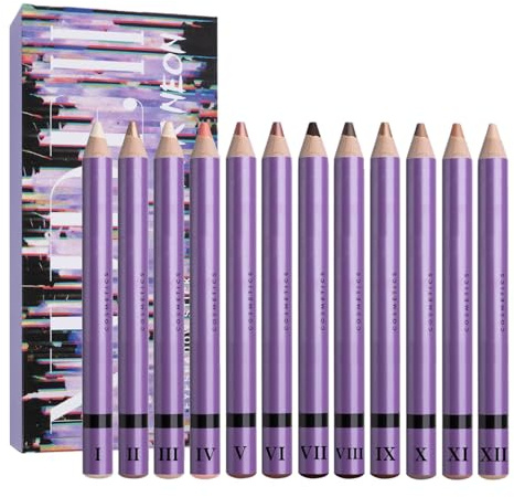 Crayon À Paupières Set de 12 Couleurs Nacrées Waterproof | Set Crayons Fard À Paupières Sourcils Adolescentes Scène Anniversaire Fête Danse Rendez-Vous