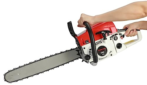 Mini Motosega a Batteria da 58 CC, Motore da 2,4 kW/3,2 CV, Motore a 2 Tempi, Sega ad Alta Potenza per Il Taglio della Legna da ardere, potatura, motoseghe con oliatore Automatico