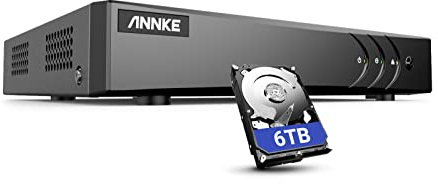 ANNKE 16 Kanal 3K Lite 5-in-1 H.265 Pro + DVR Recorder mit 6TB Festplatte für CCTV TVI/AHD/CVI/CVBS/IPC Überwachungskamera Person- und Fahrzeugerkennung, Bewegungserkennung,E-Mail-Benachrichtigung
