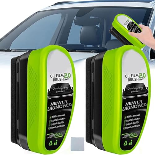 Pulizia Vetri Auto,Automotive Oil Film Cleaning Brush,Liquido Lavavetri Auto,Detergente Vetri Auto,Detergente per Parabrezza e Rimozione Pellicola D'olio