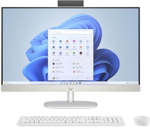 HP 27-cr1003na 27 All-in-One AIO Desktop PC (Intel Core Ultra 7 155U CPU | 8GB DDR5 RAM | 512GB NVMe SSD | Iris Xe Graphics | Windows 11 Home | Shell White (Renewed)