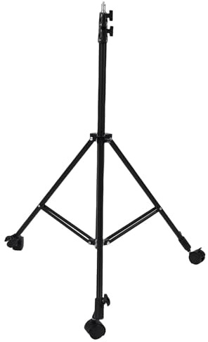 Huairdum Supporto per Luce Fotografica con Rotelle, Supporto per Treppiede Leggero Telescopico Pieghevole con Testa a Sfera a 360°, Ideale per la Fotografia in Studio