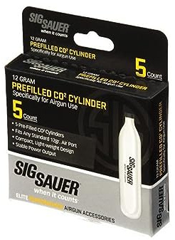 SIG SAUER 12 Gram Prefilled CO2 Cylinders for Airguns
