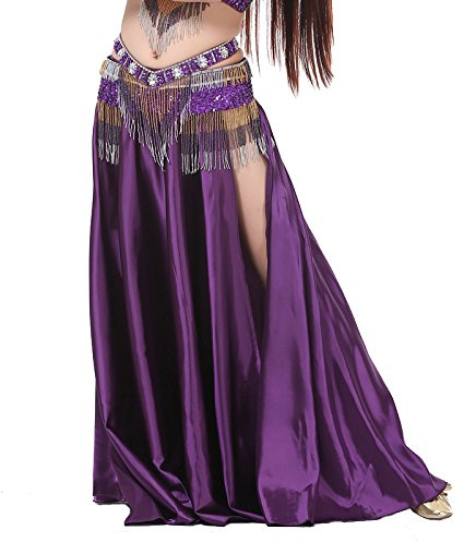 Costume de jupe de danse orientale en satin - Robe de danse - Vêtements de danse pour femmes - Danseuse professionnelle - Calcifer