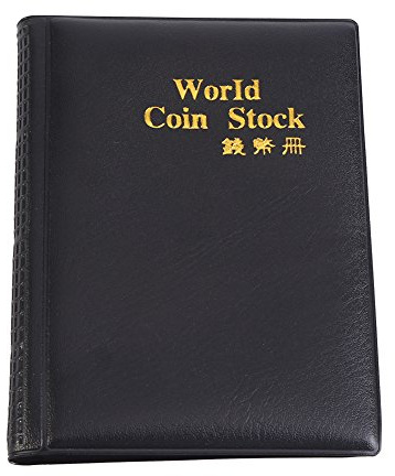 Münzalbum, 10 Seiten, 120 Welt, Münzalbum, Album, Münzalbum, Aufbewahrung, Münzsammler, Penny Pockets (schwarz), Schwarz , Retro