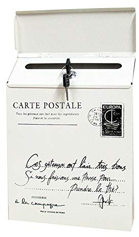 VALINK Iron Lock Letter Box Vintage Wall Mount Mailbox Mail Postal Letter Newspaper Box, Retro Outdoor Waterproof Letter Storage Box Garden Decor