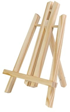 INTIRILIFE Tischstaffelei aus Buchenholz 20 x 28 cm - Klappbarer Bildhalter, Deko Foto-Ständer, Dreibeinige Sitzstaffelei platzsparend, Display Staffelei für Kinder, Stativ zum Zeichnen, Malen