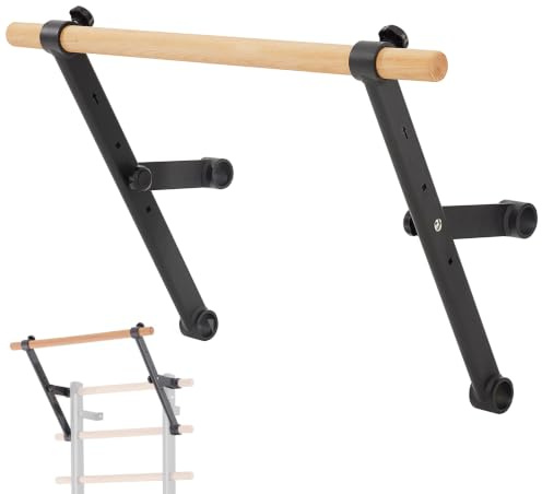 DHT Wood Stall Bar, Swedish Ladder Suspension Trainer with 9 Strategic Rods, for Home, Gym, School and Clinics