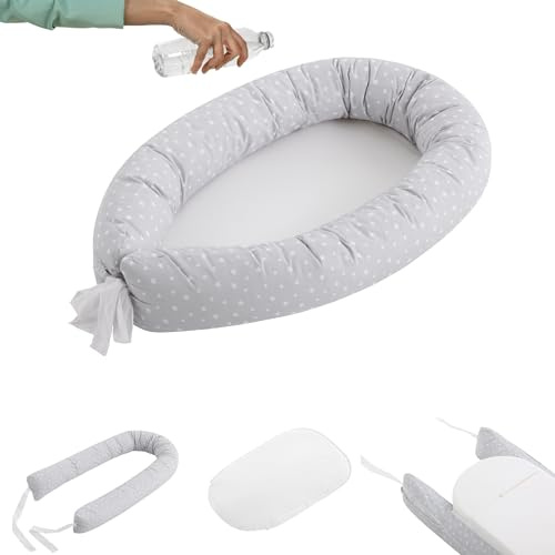 Cuna Nido Colecho, Base Impermeable, Lavable | Moon Amour CoolDreams | 100% algodón, base impermeable, funda desenfundable y lavable, tejidos certificados OEKO-TEX® para recién nacidos.