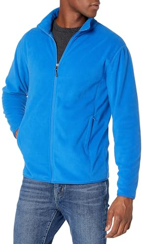 Amazon Essentials Men's Fleecejacka med dragkedja (finns i Big & Tall), Koboltblå, M