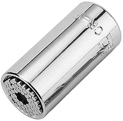 XYJJ Universal Socket, Wrench Adapter, Universal Tool Sleeve, 7-19 mm Universal Socket, Tool Universal Socket, Multi Tools Universal Socket Wrench, fit All Kinds of Shape and Size Screw, Silver