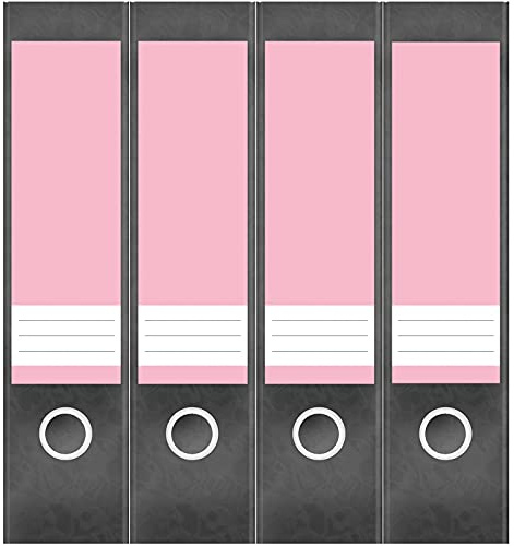 Etiketten für Ordner | Rosa 6 | 4 breite Aufkleber für Ordnerrücken | Selbstklebende Design Ordneretiketten Rückenschilder