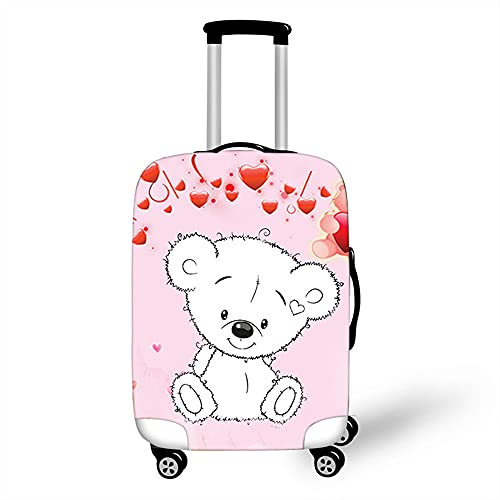 Morbuy 3D Reise Kofferhülle Kofferschutzhülle Elastisch Abdeckung Waschbar Kofferschutz Kofferbezug Reisekoffer Hülle Gepäck Luggage Cover mit Reißverschluss (Weißer Bär,XL)
