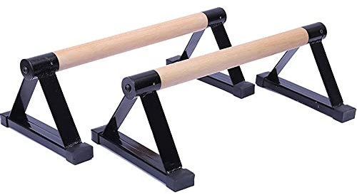 XININ 2 stücke Holz Presse Up Support Ständer Holz Parallettes Set Stretchständer Calisthenics Handstand Fitnessausrüstung Für Männer Frauen Indoor Equipment,Schwarz