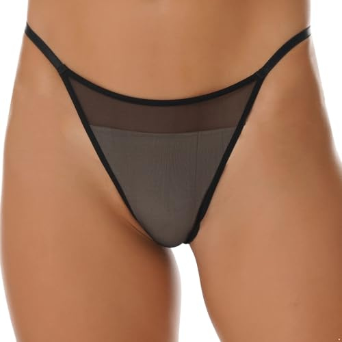 inlzdz Dam nät transparent G-string tanga låg midja trosor T-back bikini slip remmar mikrotrosa genomskinliga trosor sexiga underkläder erotiska underkläder