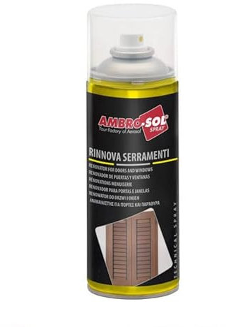 Bomboletta Rinnova Serramenti Spray da 400ml, Azione Protettiva per infissi Interni e Esterni, Spray Trasparente, Pulisce e Lucida porte e serramenti in Legno, Alluminio e Pvc (1)