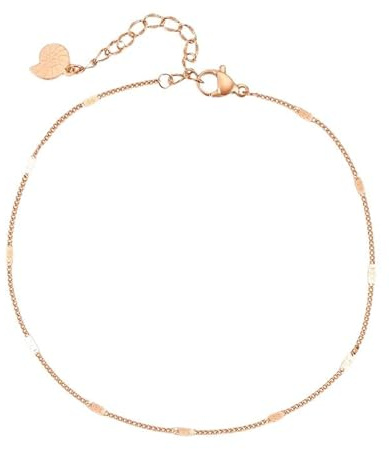 Happiness Boutique Damen Fußkette in Panzerkette Design Klasisches Fußkettchen für Damen aus Edelstahl Dünne Fußspange verstellbar