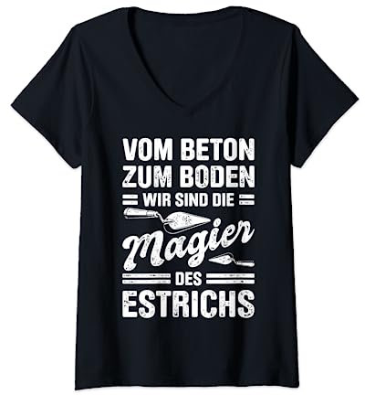 Estrich Legen Für Estrichleger Estrichbauer Handwerker T-Shirt mit V-Ausschnitt