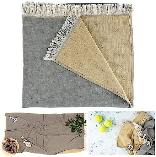 ARTY HOME Hamamtuch Strandtuch Saunatuch - Badetuch Reisehandtuch Doppellagig 100% Baumwolle Oeko-TEX schnelltrocknend saugfähig leicht groß Unisex weich 170 x 90 cm