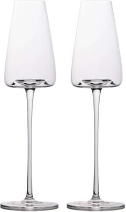 INTIRILIFE 2x Bicchiere da champagne con design moderno - Capacità di 220 ml - Bicchiere per champagne, Prosecco, lavabile in lavastoviglie, vetro di cristallo, resistente agli urti
