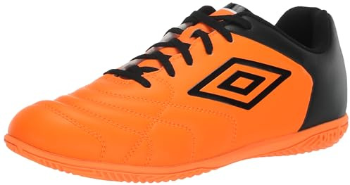 UMBRO Men's Classico XI IC Indoor Soccer Shoe, Orange/Black/White, 9.5