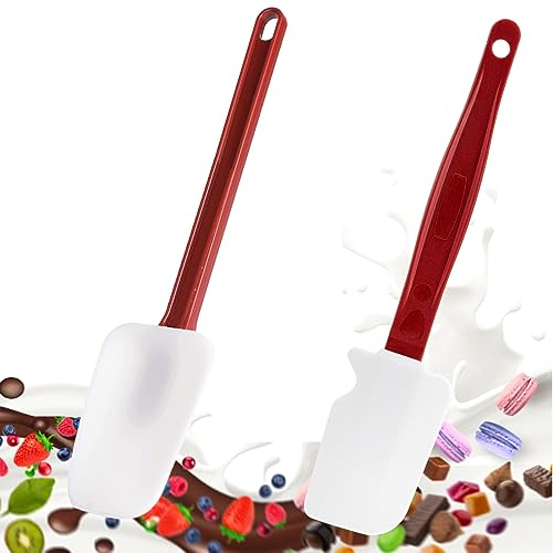 igh - Cuchara raspadora de silicona resistente al calor, espátula comercial para cocinar, juego de espátulas de goma (cuchara + espátula de 10 pulgadas)