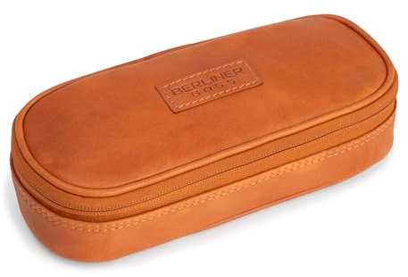 Berliner Bags Vintage Leder Federmäppchen Felix - Federmappe, Federtasche für Jungen - Braun