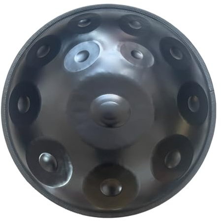 Handpan 440hz Handgemachtes Stahl-Handtrommel Heilendes Musikinstrument Handpan Drum für Sound Performance 9 Tones 10 Tones 12 Tones für Personal Meditation (Color : Black 432Hz, Size : 12 notes)