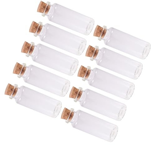 DECHOUS 18pcs Glass Jars Cork Lids for Diy Wish Bottles Craft Decoration for Jewelry Making and Home Diy Projects