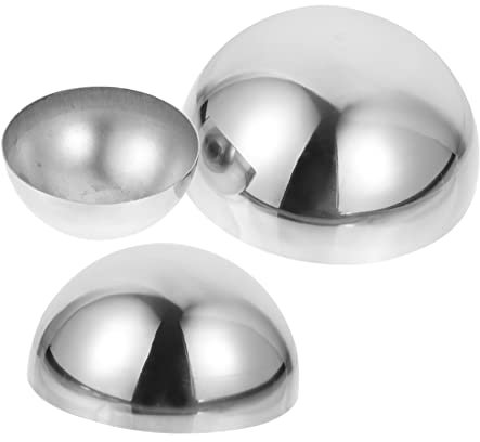 EXCEART 3 STK Hohle Halbkugel Deko Kugeln Spiegel Kugeln Vollkugel Spiegelkugel Vogelabwehr Silberkugeln Schwimmkugeln Edelstahl Gartenkugel Deko Tür Edelstahl 304 Polierkugel